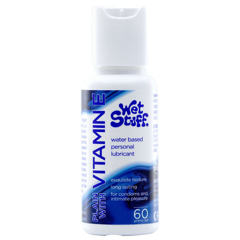 Wet Stuff Plain - 60g Bottle - Water Based Lubricant with Vitamin E - 60 gram Bottle - Image 1