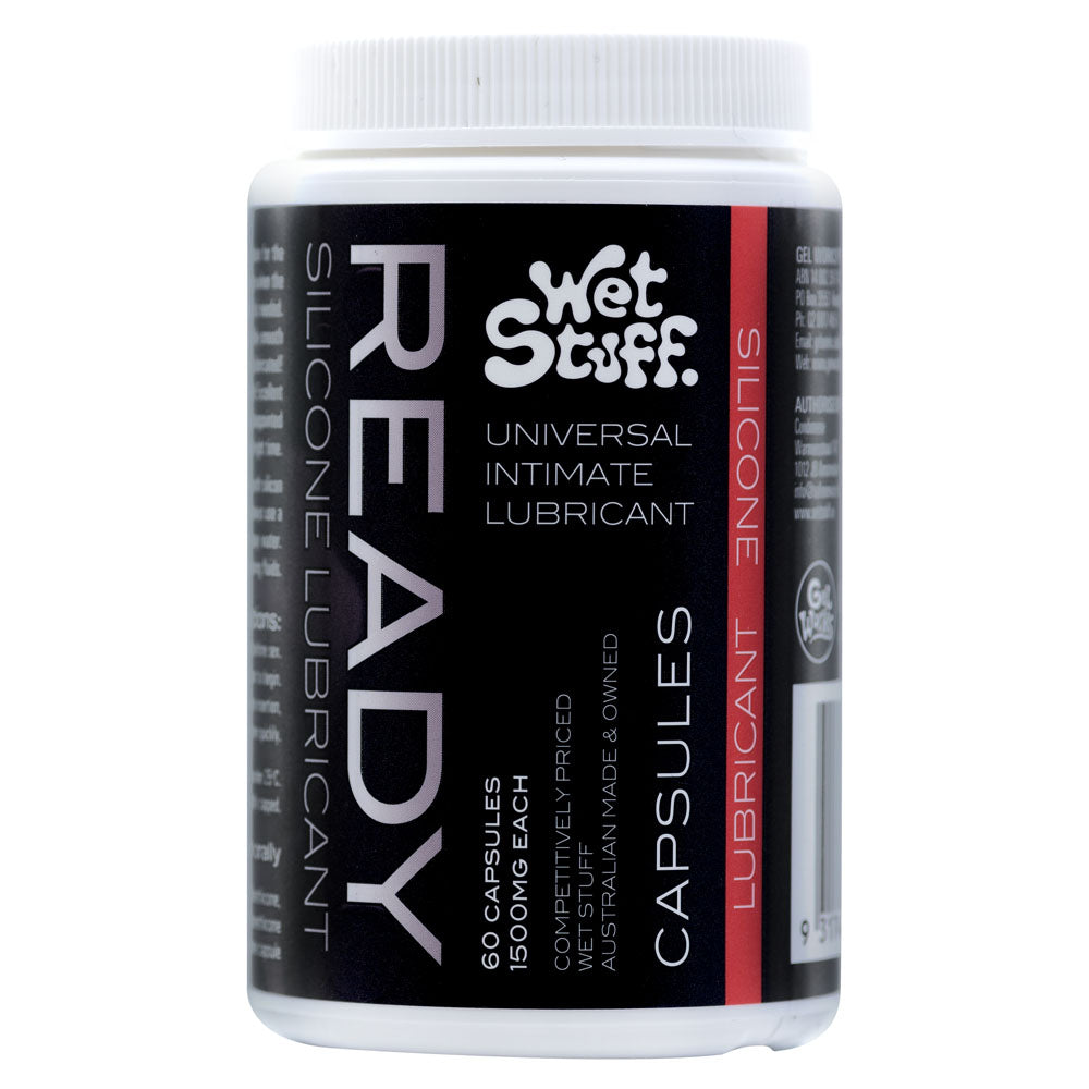 Wet Stuff Ready Caps - Silicone Lubricant Capsules - Jar of 60 - Image 1