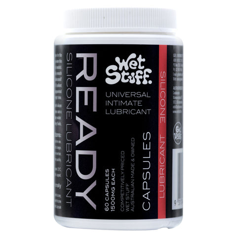 Wet Stuff Ready Caps - Silicone Lubricant Capsules - Jar of 60 - Image 1