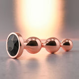 Gender X GOLD DIGGER SMALL - Rose Gold Small Butt Plug with Black Gem Base - Image 3