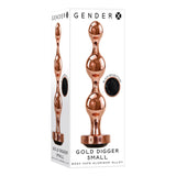 Gender X GOLD DIGGER SMALL - Rose Gold Small Butt Plug with Black Gem Base - Image 9