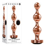 Gender X GOLD DIGGER SMALL - Rose Gold Small Butt Plug with Black Gem Base - Image 1