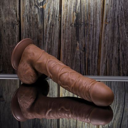 Gender X 10'' FLEXSKIN POSEABLE TRUE FEEL - Dark - Brown Poseable Dong