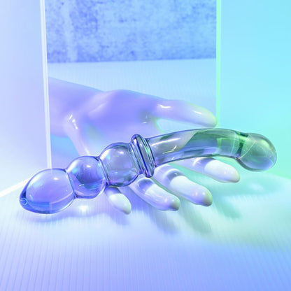 Gender X LUSTROUS GALAXY WAND - Blue/Violet Glass Double Ended
