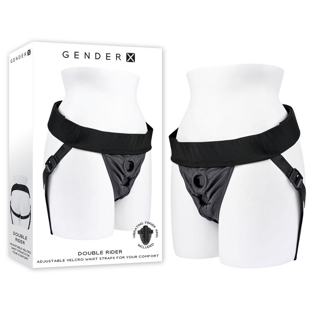 Gender X DOUBLE RIDER - Black Adjustable Strap-On Harness