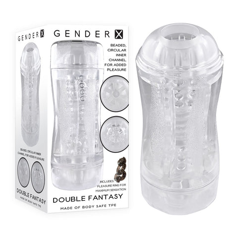 Gender X DOUBLE FANTASY - Clear Double Ended Stroker - Image 1