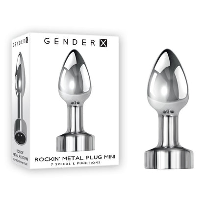 Gender X ROCKIN METAL PLUG MINI - Chrome Vibrating Mini Butt Plug