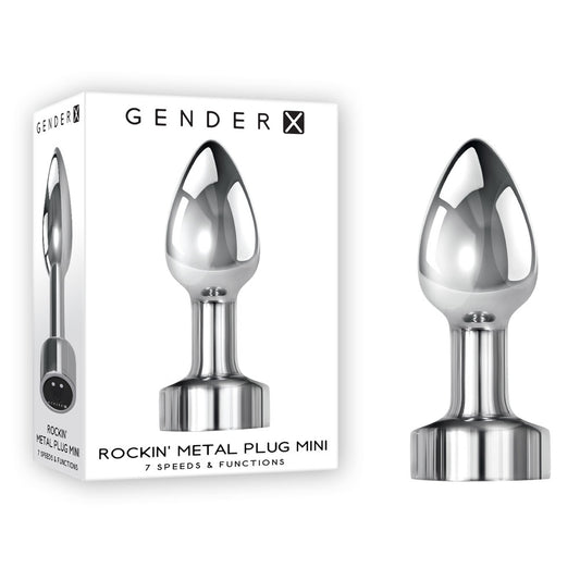 Gender X ROCKIN METAL PLUG MINI - Chrome Vibrating Mini Butt Plug