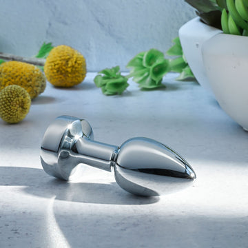 Gender X ROCKIN METAL PLUG MINI - Chrome 7.8 cm USB Rechargeable Vibrating Mini Butt Plug