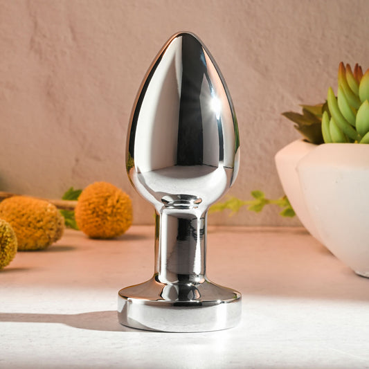 Gender X ROCKIN METAL PLUG XL - Chrome 10.5 cm Vibrating XL Butt Plug