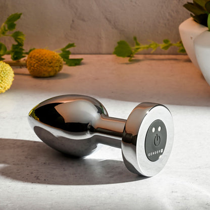 Gender X ROCKIN METAL PLUG XL - Chrome 10.5 cm Vibrating XL Butt Plug