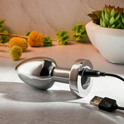 Gender X ROCKIN METAL PLUG XL - Chrome 10.5 cm Vibrating XL Butt Plug