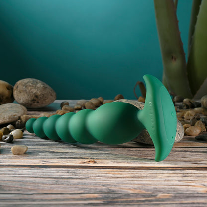 Gender X THE RATTLER - Green 17 cm Vibrating and Twirling Anal Plug