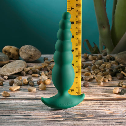 Gender X THE RATTLER - Green 17 cm Vibrating and Twirling Anal Plug