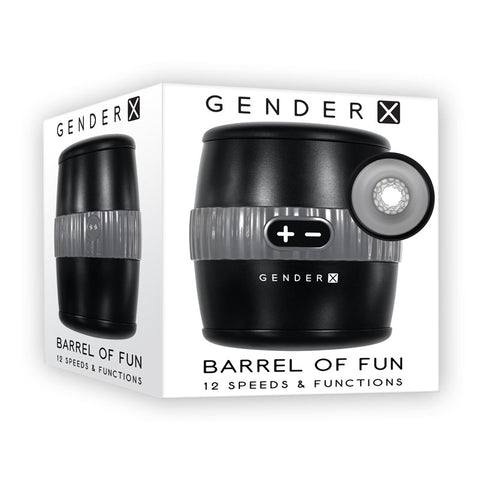 Gender X BARREL OF FUN - Black USB Rechargeable Stroker - Image 1