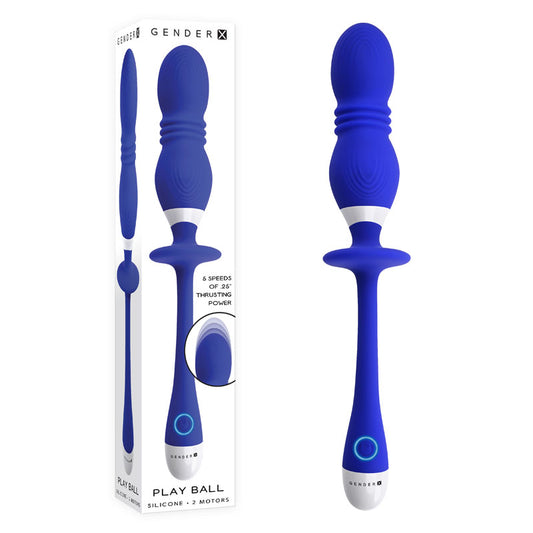 Gender X PLAY BALL - Blue 25 cm Thrusting & Vibrating Orbs