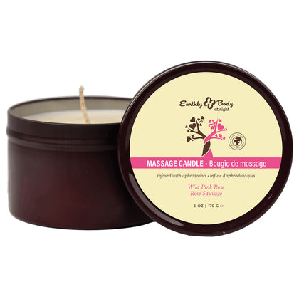EB Aphrodisiac Massage Candle - Wild Pink Rose - Wild Pink Rose Scented Massage Candle - 170 g