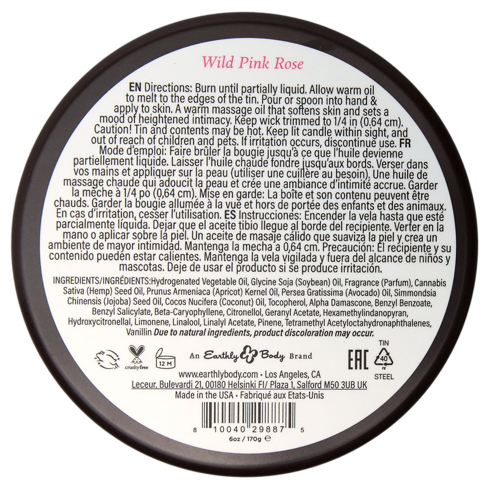 EB Aphrodisiac Massage Candle - Wild Pink Rose Scented Massage Candle
