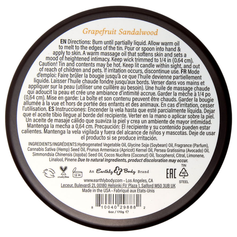 EB Aphrodisiac Massage Candle - Grapefruit Sandalwood Scented Massage