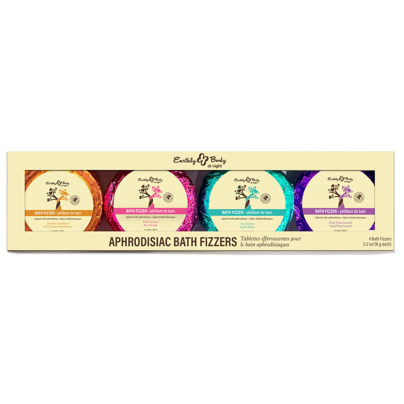 EB Aphrodisiac Bath Fizzers - Scented Bath Bombs - Set of 4 Scents