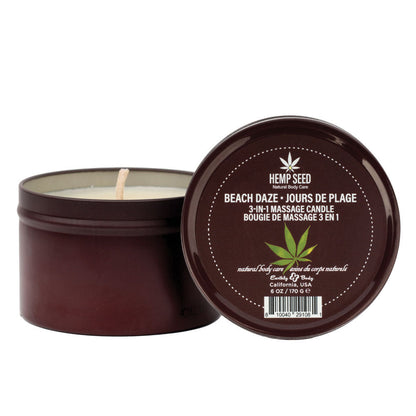 Hemp Seed 3-In-1 Massage Candle - Beach Daze Scented - 170 g
