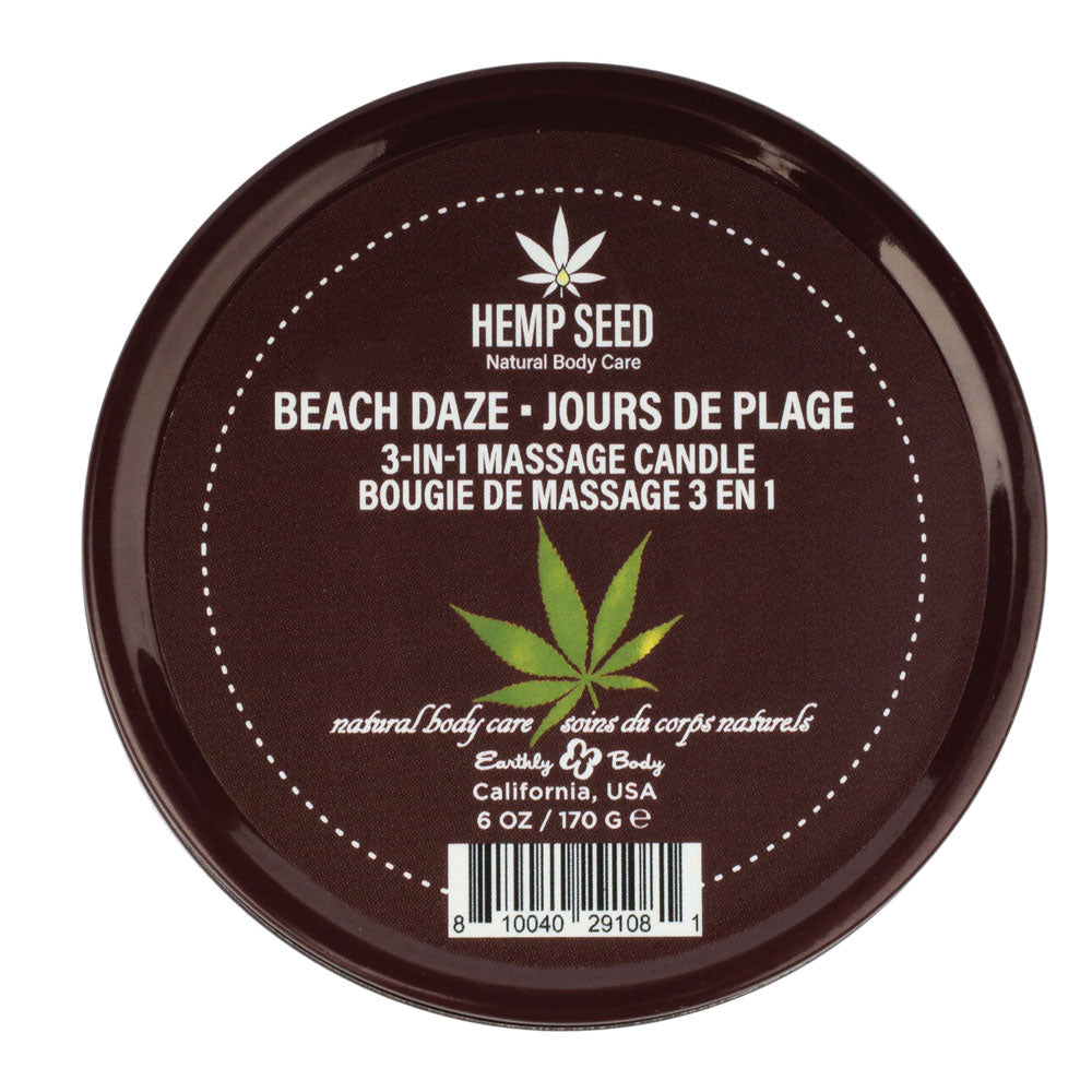 Hemp Seed 3-In-1 Massage Candle - Beach Daze Scented - 170 g