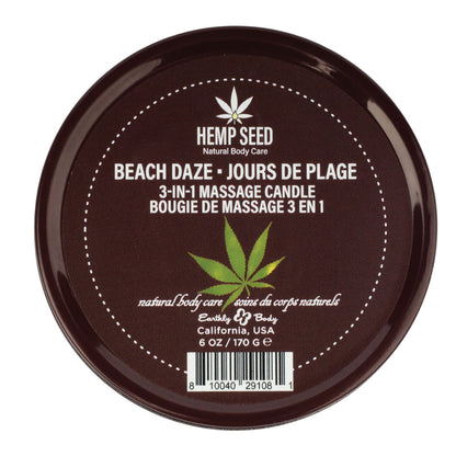 Hemp Seed 3-In-1 Massage Candle - Beach Daze Scented - 170 g
