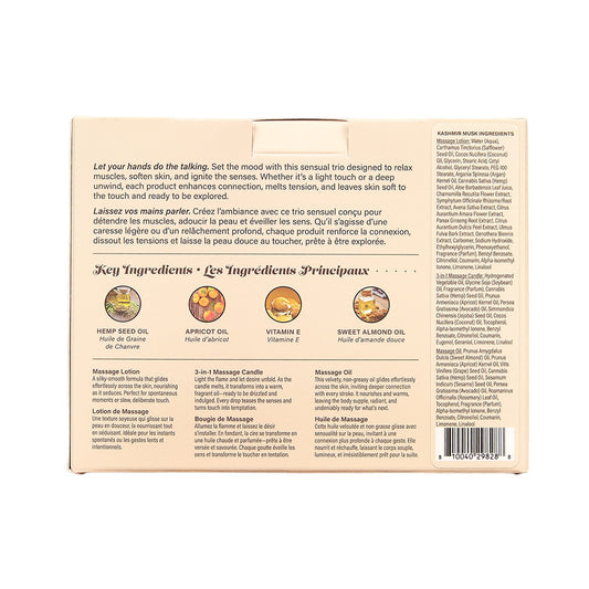 Hemp Seed Tranquility Trio - Kashmir Musk Scented Massage & Caress Kit