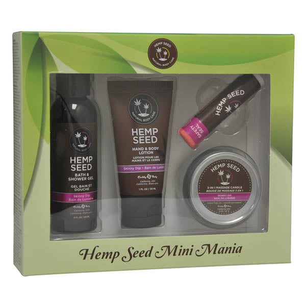Hemp Seed Mini Mania - Skinny Dip (Vanilla & Fairy Floss) Scented Lotion Kit - 4 Piece Set - Image 1