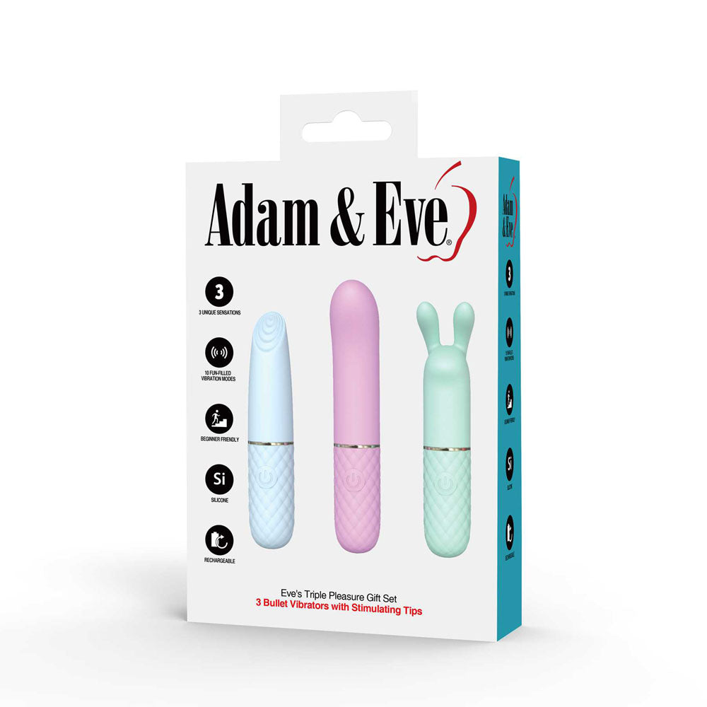 Adam & Eve TRIPLE PLEASURES - Coloured Vibrators - Set of 3