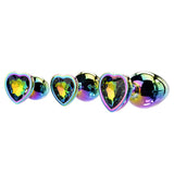 Adam & Eve RAINBOW HEART GEM ANAL TRAINING SET - Multicoloured Metal Anal Plugs with Gem Bases - Set of 3 Sizes - Image 192