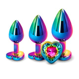 Adam & Eve RAINBOW HEART GEM ANAL TRAINING SET - Multicoloured Metal Anal Plugs with Gem Bases - Set of 3 Sizes - Image 99