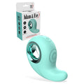 Turquoise male chastity device with packaging on a white background