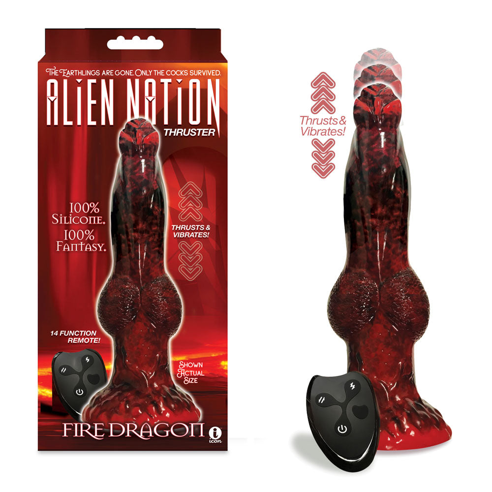 Alien Nation - Fire Dragon - Red/Black 22.9 cm Thrusting Fantasy Dong