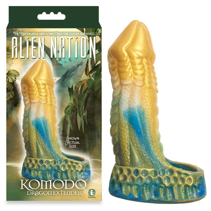 Alien Nation - Komodo - Blue/Gold Penis Extender Fantasy Sleeve