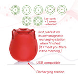 Wild Rose Suction Vibrator - Red USB Rechargeable Air Pulse Stimulator - Image 2