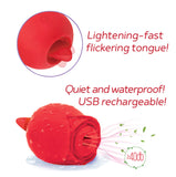 Wild Rose Sucking & Licking - Red USB Rechargeable Air Pulse & Flicking Stimulator - Image 3