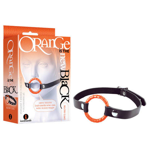 Orange Is The New Black - Blow Gag - Black/Orange Open Mouth Gag - Image 1