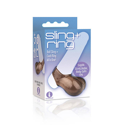The 9's Sling and Ring - Black Cock & Balls Ring - Image 1