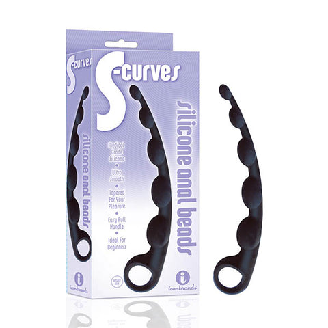 The 9's S-Curves - Black Anal Beads - Image 1