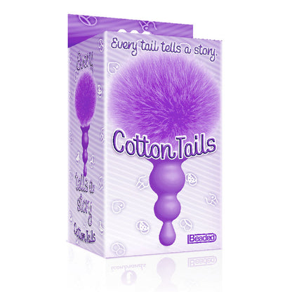 The 9's Cottontails, Beaded, Purple Butt Plug with Bunny Tail