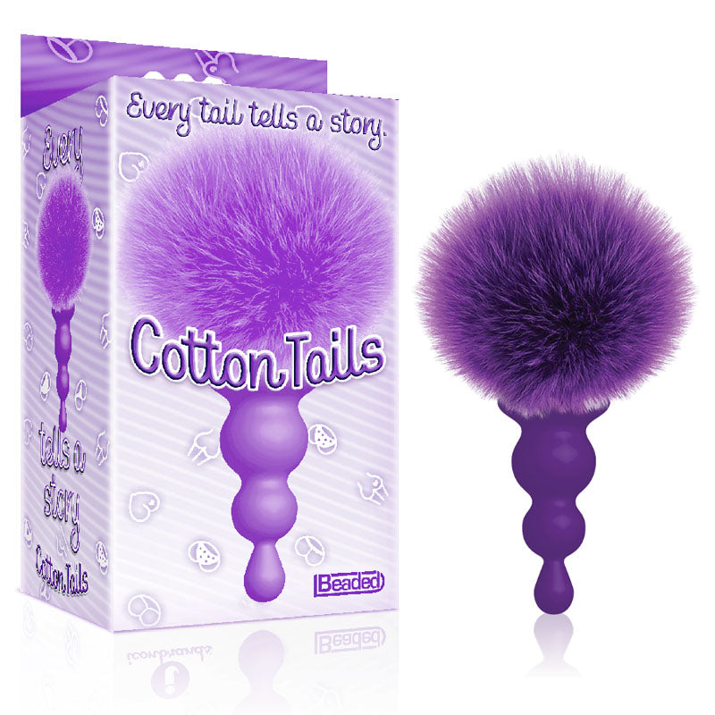 The 9's Cottontails, Beaded, Purple Butt Plug with Bunny Tail