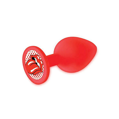 The 9's Booty Talk. Full view of the red butt plug on a white background.