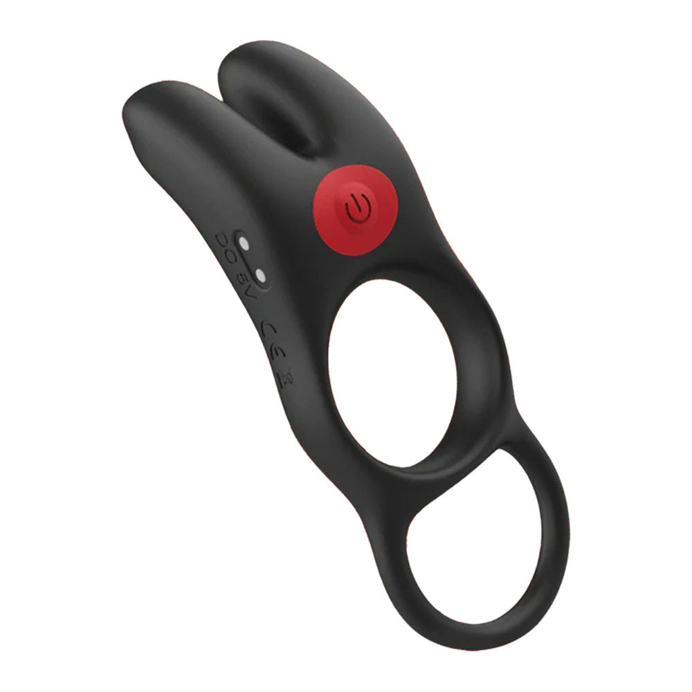 Red Dot Rings - V1 - Black Vibrating Cock Ring