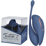 Twitch 2 - Blue - Blue US Rechargeable Suction Vibrator with Remote Vibrating Egg - Image 1
