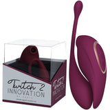 Twitch 2 - Burgundy - Burgundy US Rechargeable Suction Vibrator with Remote Vibrating Egg - Image 1