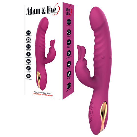 Adam & Eve ROSE GOLD G-SPOT RABBIT - Purple 22.5 cm USB Rechargeable Rabbit Vibrator with Flicking Tip - Image 1
