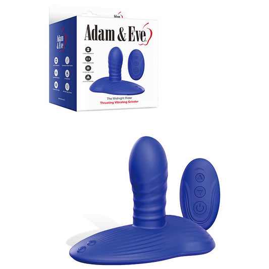 Adam & Eve Midnight Rider Blue Thrusting Vibrating Grinder
