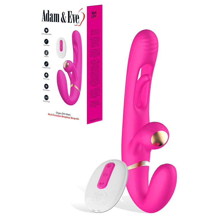 Adam & Eve ORGAZ-OHH-MATIC - Pink 23.5 cm Strapless Strap-On