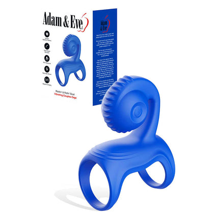Adam & Eve ROCKIN & ROLLIN SNAIL - Blue USB Rechargeable Vibrating Couples Cage